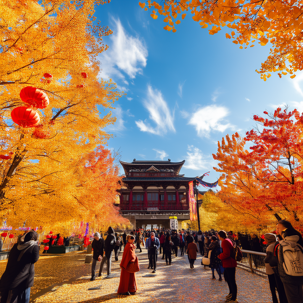 中秋国庆酒旅旺季景区实景